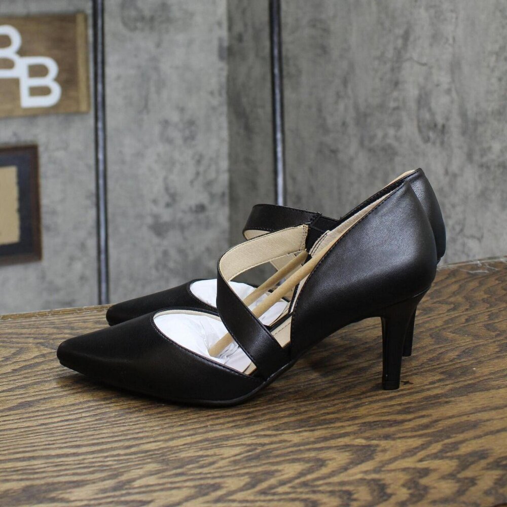 NWT Lifestride Womens Faux Leather Suki Pumps 1042792-75945 Black 7W - Picture 3 of 8